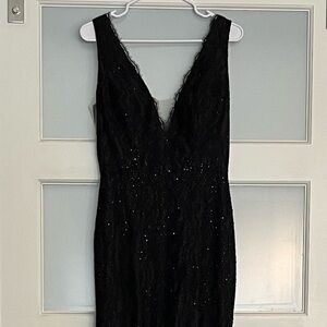 Black custom prom dress size 4
